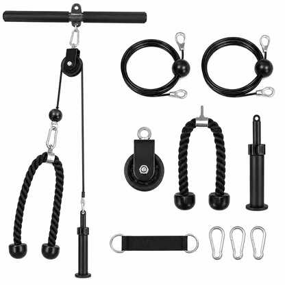 280 lb Home Gym Pulley System with Loading Pin & Cable Attachments