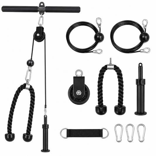 280 lb Home Gym Pulley System with Loading Pin & Cable Attachments