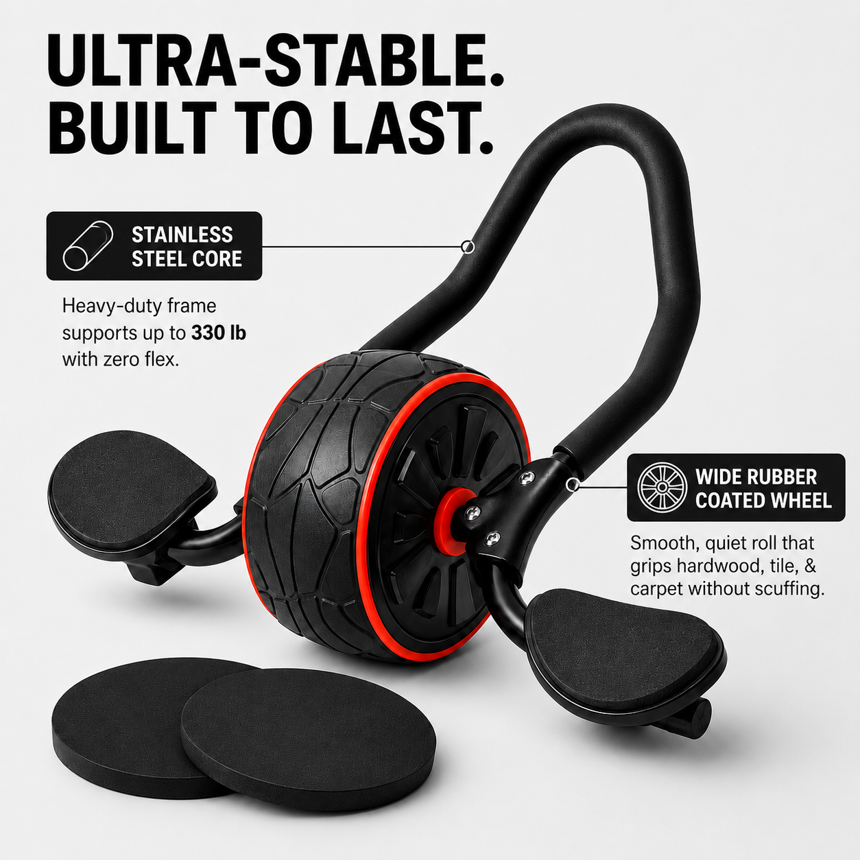 360° Ab Roller with Elbow Support & Knee Pads