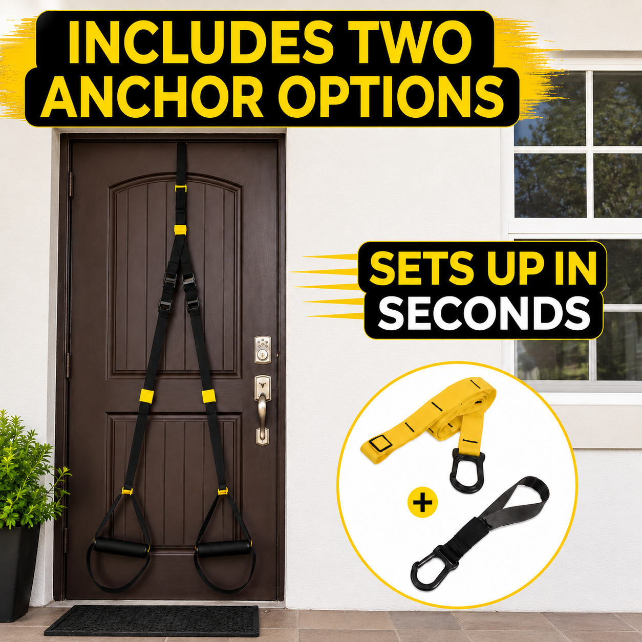 Portable Suspension Trainer Kit with Indoor & Outdoor Anchors