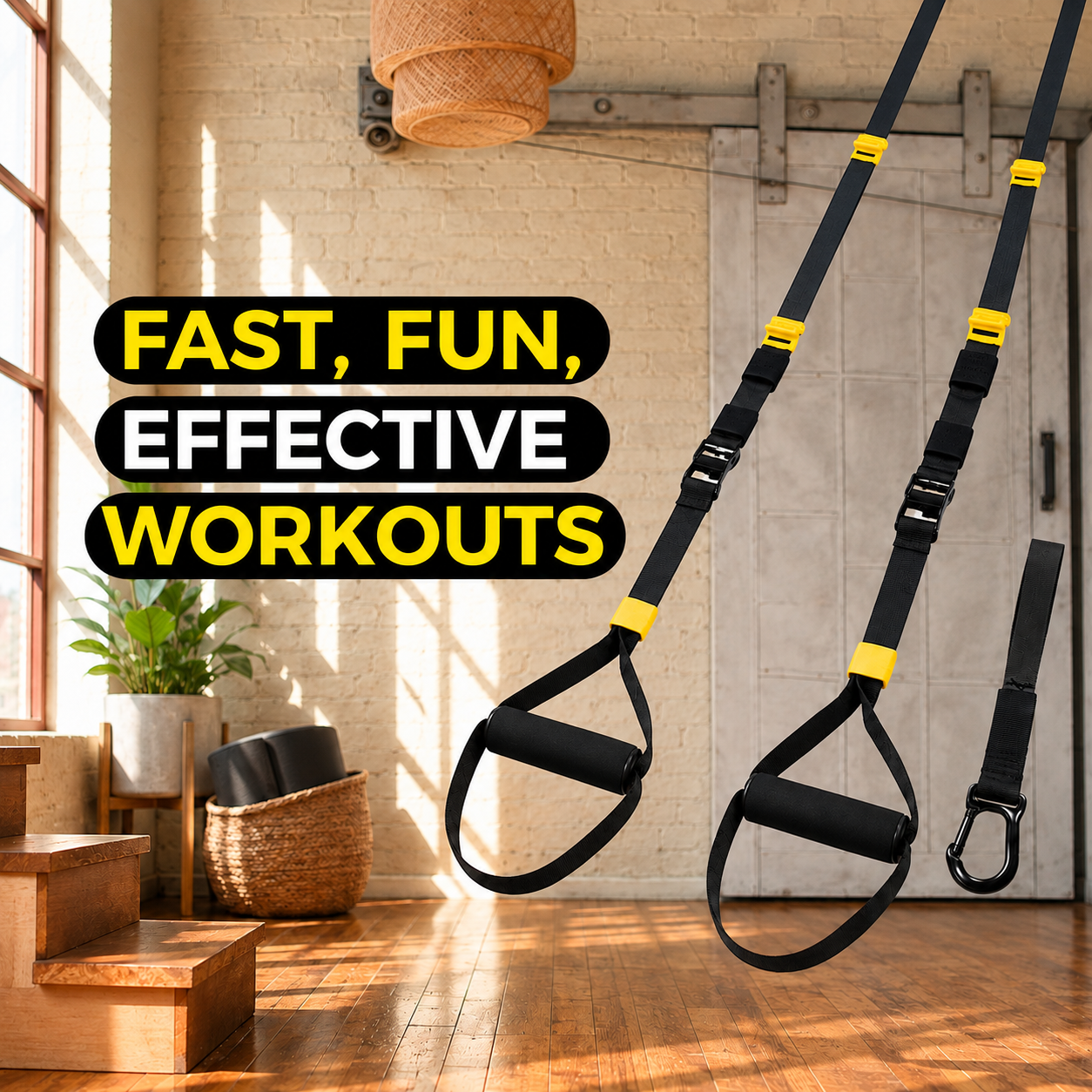 Portable Suspension Trainer Kit with Indoor & Outdoor Anchors